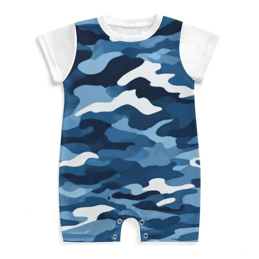 Payolie Blue Camo Short Sleeve Baby Bodysuit Romper - Payolie
